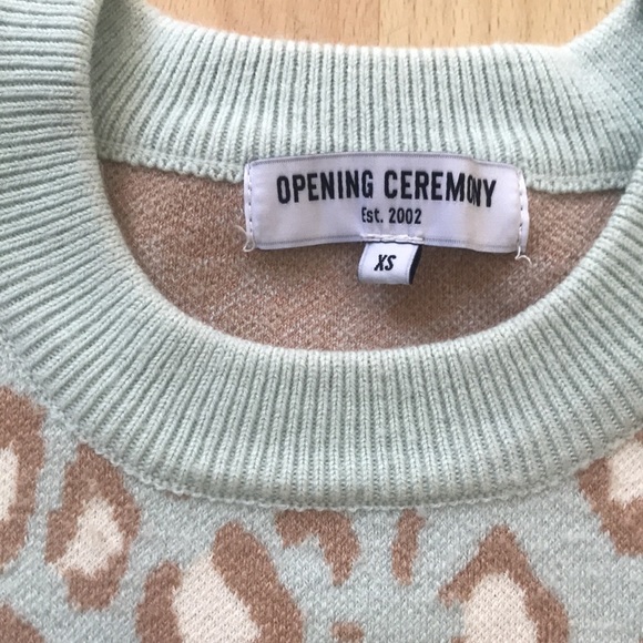 Opening Ceremony Glacier Blue Animal Zip Sweater - Picture 9 of 12